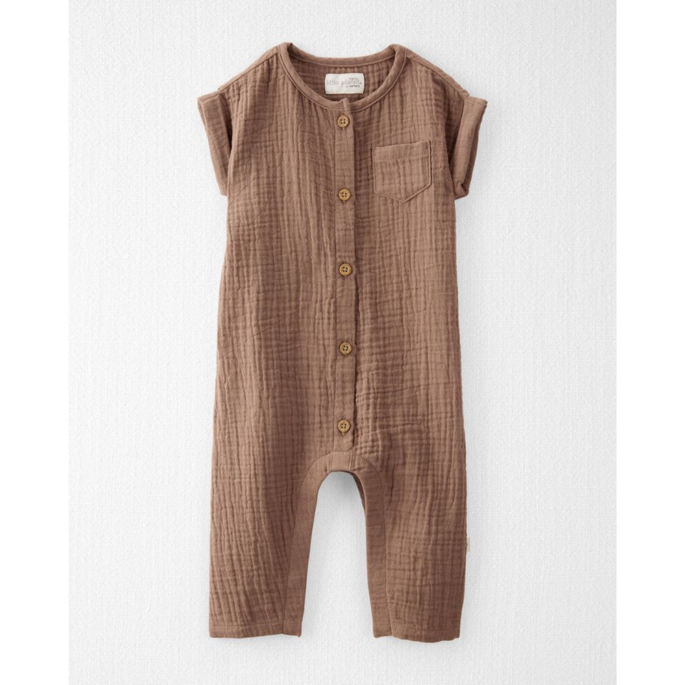 NWT Little Planet by Carter's Organic Baby Gauze Nutmeg Jumpsuit - 6M